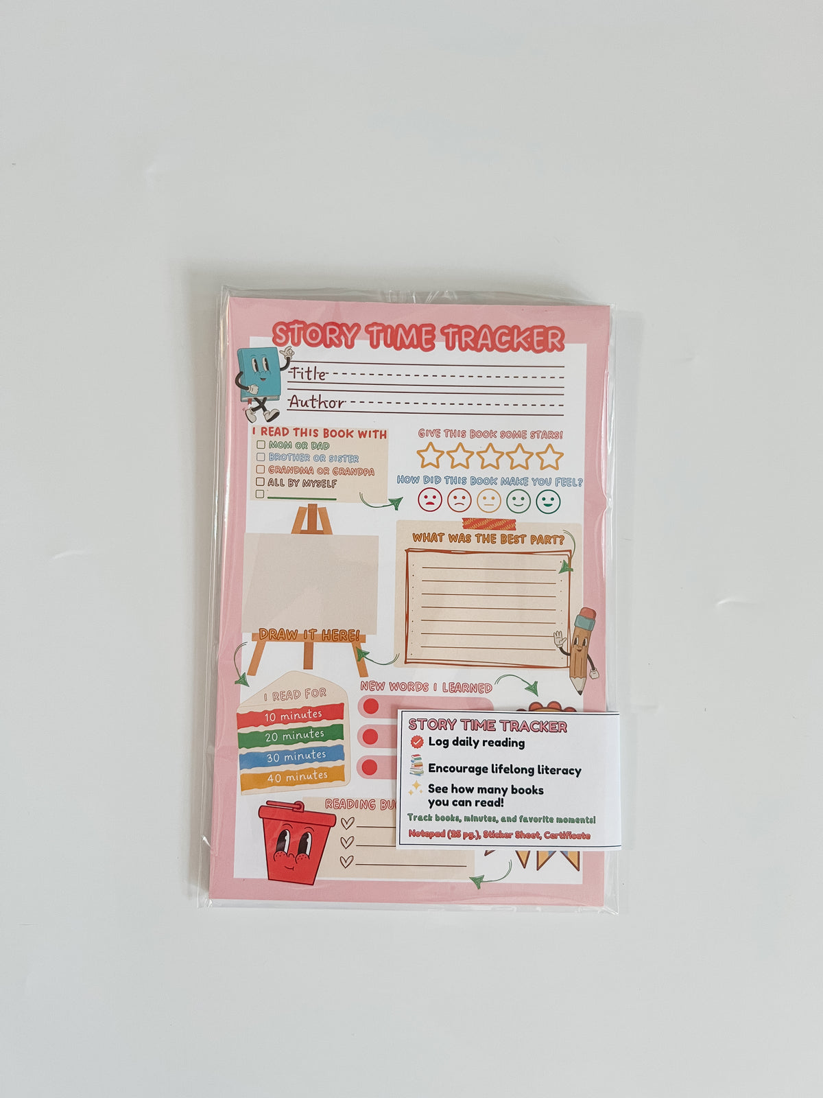 Story Time Tracker – Reading Log, Stickers & Certificate for Kids
