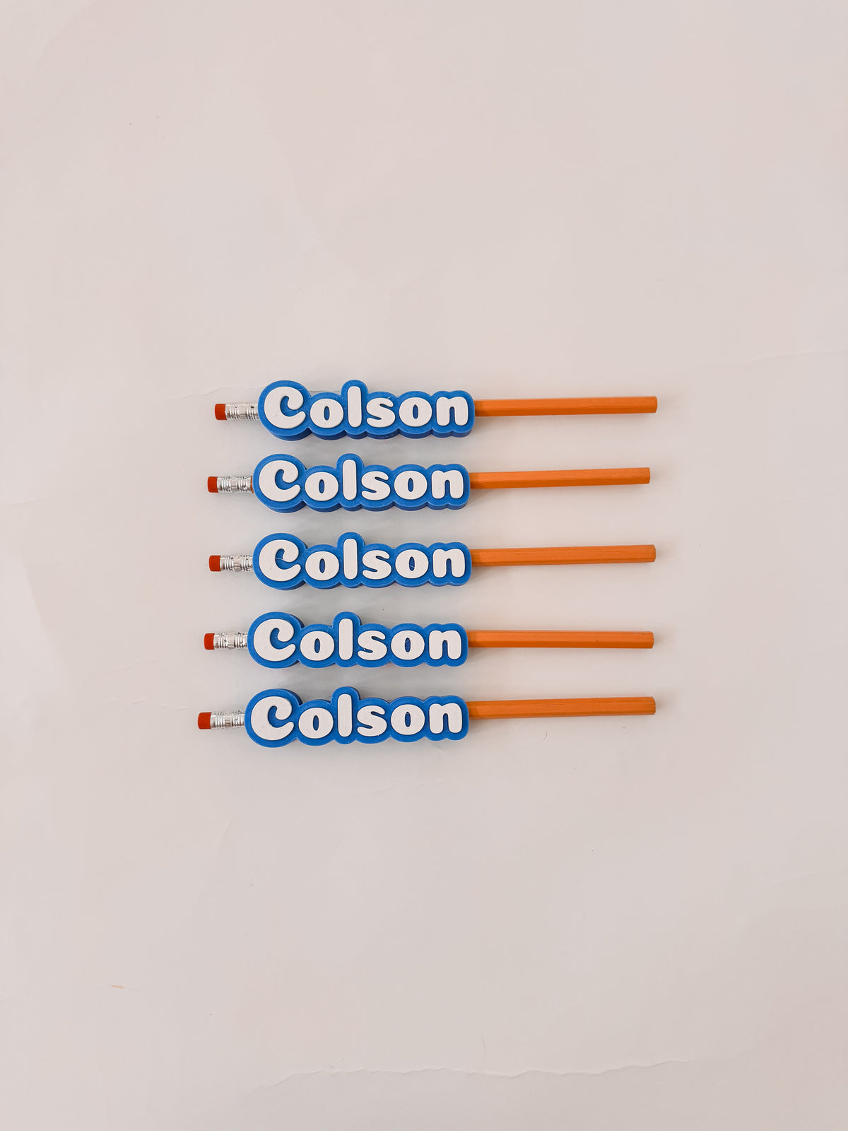 Personalized Pencil Name Toppers (Pack of 5) | Custom Pencil Accessories for Kids