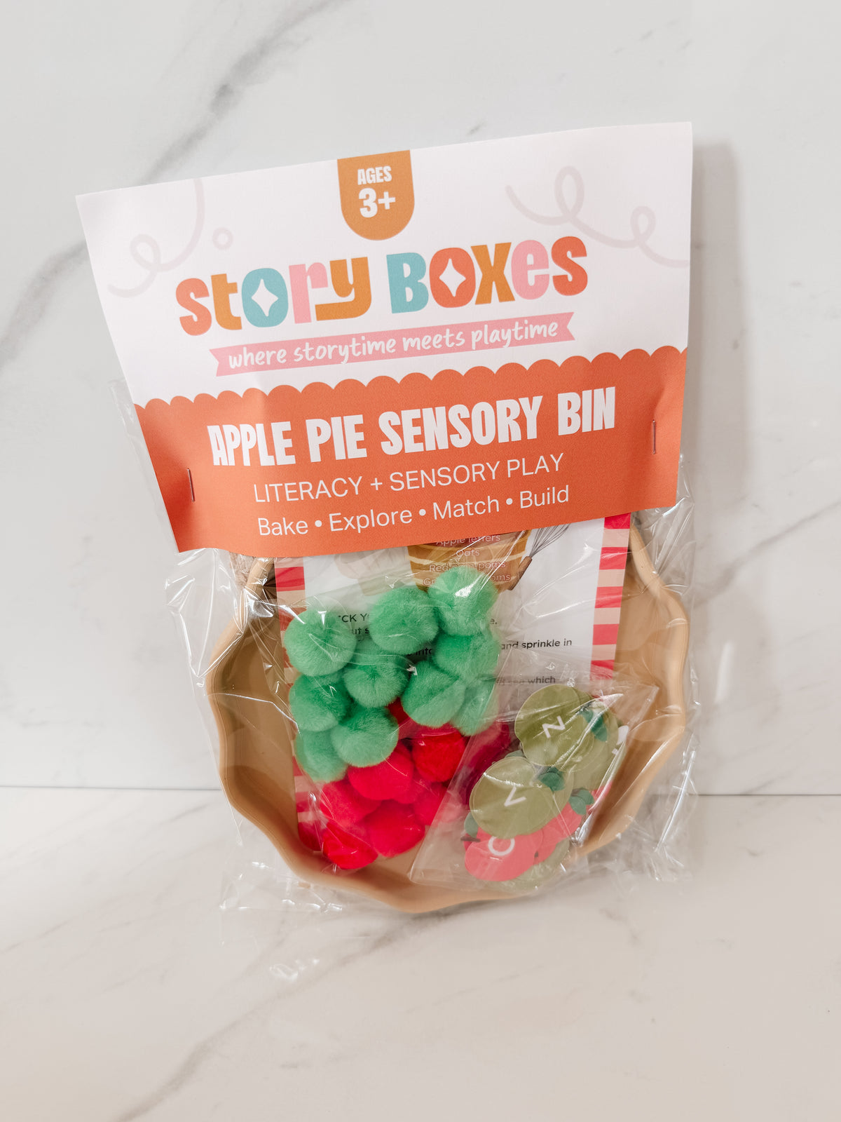 Apple Pie Letter Play Sensory Bin